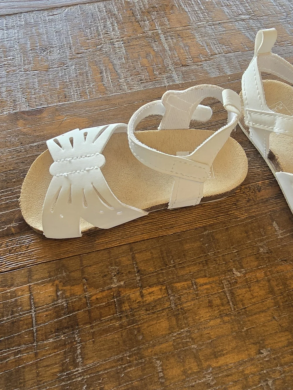 Baby Girl Butterfly Faux Cork Sandals - White 9-12 Months